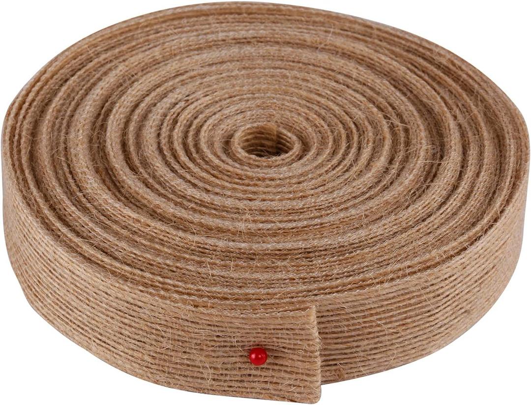 1 Inch Wide Natural Burlap Fabric Natural Jute Beautiful Burlap Ribbon Great for Wedding Gift Wrapping Home Dcor Floral Arrangement, 25 Yards-Roll