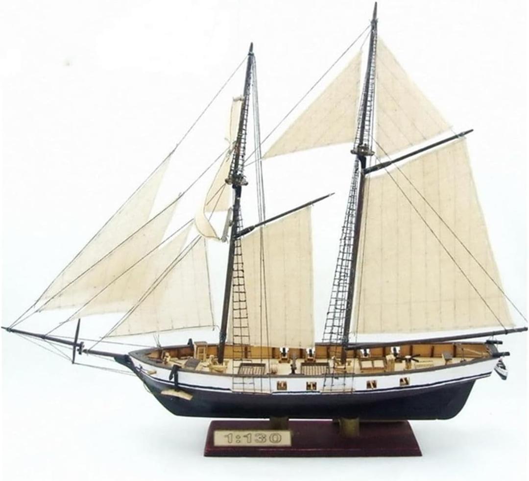 Avtytsda 1/130 Scale DIY Hobby Wooden Ship Science Equipmen Assembly Model Boat Kits Sailing Boat Kit Ship Craft Laser-Cut Model Kits to Build