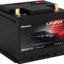 Lithium Car Battery 12V Group 26 Start and Stop, 512WH 600CCA LiFePO4 Automotive Battery For Car, Dimensions 8.14" L x 6.88" W x 7.08" H