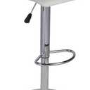 Roundhill Furniture Contemporary Chrome Air Lift Adjustable Swivel Stools with White Seat