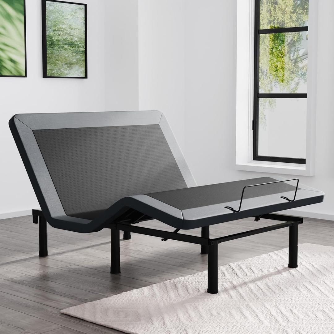 SunsGrove Queen Adjustable Bed Frame with Wireless Remote, Zero Gravity, Head & Foot Incline, Anti-Snore, Memory Presets, Quiet Motor, Electric Bed with Adjustable Leg Heights