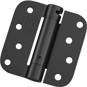 Haidms 6 Pack Self-Closing Door Hinges 4 Inch Black Spring Hinge with 5/8" Radius Corner Adjustable Tension for Residential & Heavy-Duty Door Hardware