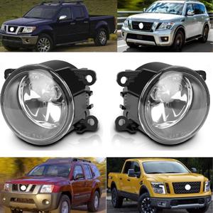 Pair of Front Fog Lights Lamp RH LH Compatible With Nissan Frontier 2005-2015 & Pathfinder 2005-2018 & Sentra 2007-2012 & Xterra 2005-2013 Replaces 26150EB500 26150VD300 33900STKA11