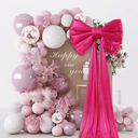 Hot Pink Bow Birthday Decorations Coquette Party Backdrop Big Bow Themed Room Large Bows Wall Decor for Birthday Party Backdrop Wall Decor(Hot Pink,19.69x14.96in)