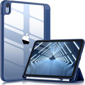 Wenlaty Compatible with iPad (A16) 11th Generation Case 11 Inch 2025, for iPad 10th Generation Case 10.9 Inch 2022 with Pencil Holder, Trifold Stand Protective Back, Auto Wake/Sleep, Sea Blue