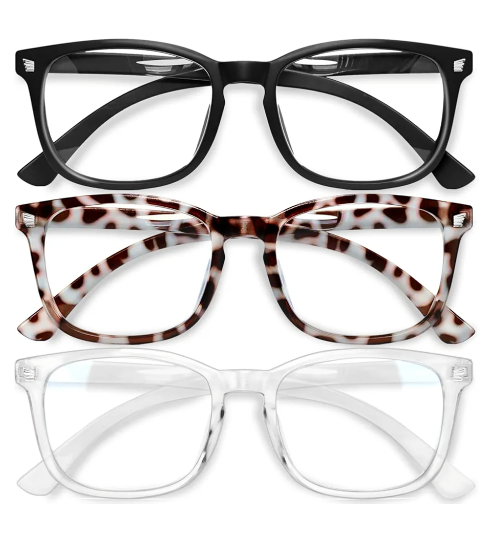 Gaoye Stylish Blue Light Glasses for Woman - Computer Glasses 99% Blue Light Blocking - Lightweight TR90 Frames - 3 pack 1.25 x