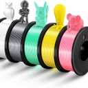 3D Printer Filament PLA 1.75mm 3-D Printing Materials 5 Colors Bundle Print Filimate 1.75 mm White Silver Pink Green Yellow Filiment1.75 Accuracy 0.02mm Fillament Spool Vacuum Pack 250G X 5
