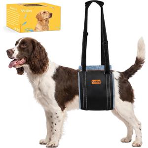 Vivifying Dog Lift Harness for Medium Dogs, Soft Flannel Hind Leg Support Sling, Adjustable Dog Lifting Harness for Weak Rear Legs, Senior Injured Disabled Dogs, ACL Surgery Mobility Assist, M, Gray