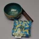 Tibetan Singing Bowl Set - Authentic Handcrafted Mindfulness Meditation Holistic Sound 7 Chakra Healing by Himalayan Bazaar (Turquoise)