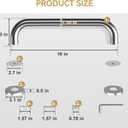 AmazerBath Shower Grab Bars for Seniors Anti Slip, Bath Safety Grab Bar for Needy, Stainless Steel Bathroom Safety Grab Bars, Thickened Bar Bigger Base Holds 500LBS, 16" L x 1.25" D, Brushed Nickel