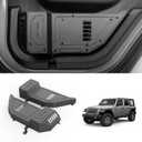 Metal Rear Door Pocket Storage Box with Cup Holder Compatible with Jeep Wrangler JL JLU 4XE(2018-2026) & Gladiator JT(2020-2026), Door Side Insert Organizer Box Interior Accessories - 2PCS