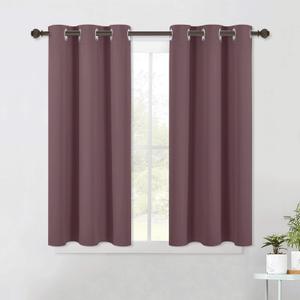 NICETOWN Modern Blackout Curtains Noise Reducing, Thermal Insulated and Privacy Room Darkening Drape Panels for Boy's Guest Room Door Small Short Window (Dry Rose, 2 Panels, W42 x L45 -Inch)