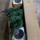 Goplus Set of 3 Artificial Christmas Tree, 3' 4' 5' Slim Pencil Xmas Tree with Silver Metal Buckets, Faux Potted Christmas Trees for Front Porch Entrance Indoor Festive Holiday Party Office Home Decor