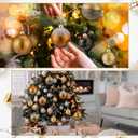 12 Pcs Gold Glass Christmas Ornament 4 Inch 2.36 Inch Matte Vintage Neutral Metallic Brown Christmas Copper Ornament Xmas Tree Ball Decoration Textured Glass Ball with Loop for Xmas Decor Party Supply
