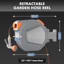 DUMOS Retractable Garden Hose Reel, 1/2 in X 78 ft Water Hose with Nozzle