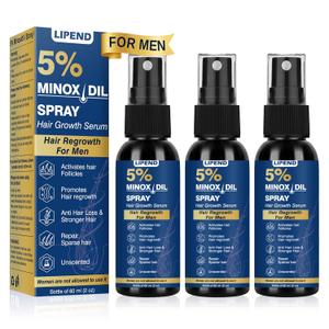 5% Minoxidil for Men Hair Growth Spray Serum Topical Minoxidil Beard Hair Regrowth Thicker Prevent Hair Loss for Thicker Longer Fuller Healthier Hair 3 Bottles of 2oz (6 Fl Oz (Pack of 1))