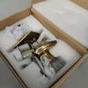 Glass Door Knobs Interior, Vintage Style Privacy Crystal Door Knobs with Lock, Antique Brass Door Knobs for Bedroom Bathroom, Push Pin Button Inside Lock, 1 Pack