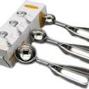 Ice Cream Scoop, 3 Pieces Cookie Scoop Sets, Stainless Steel Ice Cream Scooper with Trigger Release, Large/Medium/Small Cookie Scooper for Melon Baller Meatball Cupcake Muffin, Cookie Dough Scoop