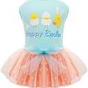 cyeollo Dog Easter Dress Cute Eggs Holiday Easter Day Pet Outfits Puppy Clothes Tulle Dog Dresses for Small Dogs M
