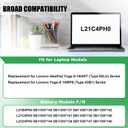 L21C4PH0 L21D4PH0 Laptop Battery Replacement for Lenovo IdeaPad Yoga 9-14IAP7 Yoga 9-14IRP8 Series L21B4PH0 SB11D97136 5B11D97137 5B11D97146 SB11D97147 15.52V 75Wh 4835mAh