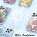 Meifigno Clear Case Designed for iPhone 16 Pro, Anti-Yellowing, Compatible with MagSafe, [2 Screen Protectors, 1 Privacy Screen, 1 Camera Screen Protector, 5 Glitter Cards] Mobile Phone Case,