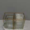 Glass Hurricane Candle Holder Large - Hewory 6pcs Gold Rectangle Flower Holders Centerpiece for Table, Tall Floor Square Pillar Candle Lantern for Wedding, Anniversary, Party, Fireplace, Dining Room