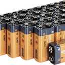 Amazon Basics 192-Count 9V Long-Lasting All-Purpose Alkaline Batteries for Smoke Detector, 5-Year Shelf Life (8 Packs of 24)