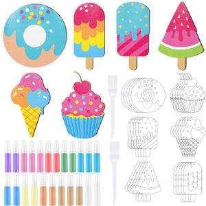 30 Sets Sand Art Kit Craft 30 Sand Art Pictures with 23 Colored Sands DIY Sweet Treat Craft Paintings with Brushes for DIY Arts Educational Learning Activity