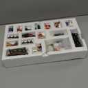 Soaoo 24 Pieces Christmas Village Figurines Decoration Set Christmas Village Accessories with Santa Claus Snowmen Street Lamps Tree for Christmas Town Scene Desktop Ornaments Landscape Decor