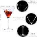 Handblown Crystal Martini Glasses Set of 4-9.5 oz Coupe Glass Set with Stem - Elegant Cocktail Glasses for Bar, Margarita, Cosmopolitan, Manhattan, Gimlet - Unique Gift for Mothers Day