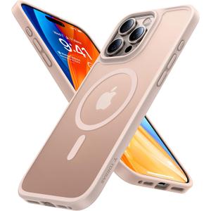 TORRAS Magnetic Shockproof for iPhone 16 Pro Max Case, [4X Military-Grade Protection] [Compatible with MagSafe] Translucent Case for iPhone 16 Pro Max Anti-Scratch Guardian 6.9", Gold