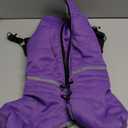 BRKURLEG Purple Dog Coat with Harness, Dog Winter Jacket, Dogs Onesie Body Warm Jackets, Small Dogs Winter Coats Reflective Windproof Warm Cold Weather Coats, Pet Waterproof Jackets, M
