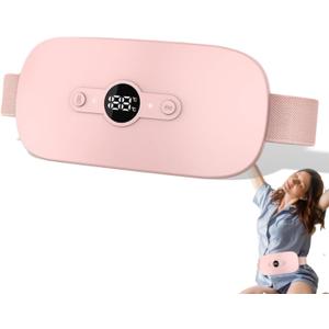 Heating Pad for Period Cramps, 5000mAh Portable Cordless Heating Padwith 6 Heating Levels and 6 Massage Modes,Electric Heating Pad for Menstrual Pain Relief, Gifts for Women Girl (Pink)