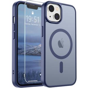 SUPFINE Magnetic for iPhone 15 Plus Case & iPhone 14 Plus Case(Compatible with MagSafe)(Military Grade Drop Protection) Slim Translucent with Anti-Fingerprint Phone Case,Lavender Gray