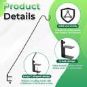 Frienda 43inch 2 Pack Heavy Clamp on Deck Hook, Multi Use Hook Kit, Non Slip Clamp, Black for Bird Feeders, Planters, Baskets, Lanterns, Wind Chimes