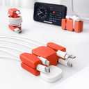 CordBrick Steel Weighted Cord Holder, Cord Wrap, Phone Accessory, Stocking Stuffer for Men, Adults, College Students. Nightstand, Desk Travel Organizer. Silicone. 2pk Coral