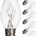 Salt Lamp Light Bulbs 15 Watt 6 Pack, Himalayan Salt Lamp Original Replacement Bulbs E12 Socket Long Lasting Incandescent Bulbs