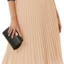GRACE KARIN Women High Elastic Waist Pleated Chiffon Skirt Midi Swing A-line Skirts (Medium)
