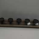 Creative Co-Op 5 Metal Votive Candle Holders in Rectangle Wood Tray with Handles