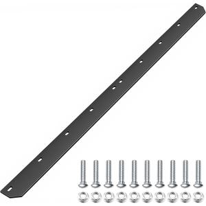 54" Heavy Duty Steel Snow Plow Blade Wear Bar with Mounting Equipment, Wear Bar Cutting Edge Replacement 4-6x Longer Life Than Factory Blade, Black Coated, Bolt on Protectors to Extend Life