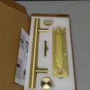 Rio Salto 12-Inch Brushed Brass Gold Barn Door Handle Kit, Closet Door Handle, Solid Aluminum Pull Handle and Flush Handle Set Heavy Duty Large Sliding Door Handles Hardware Included (1-Door Pack)