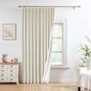 Pinch Pleated Blackout Curtain Panel with Full Blackout Liner Window Treatment Sets with Back Tab for Farmhouse Living Room Bedroom Thermal Insulated Drape with Hooks, 60"x95"x1, Sand/Linen