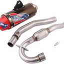 JFG RACING Full Slip On Exhaust Muffler - Complete Exhaust System For For CRF230F 2003 2004 2005 2006 2007 2008 2009 2010 2011 2012 2013, Titanium