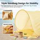 Tiny Land Baby Beach Tent Pop Up Baby Tent with UV Protection, Portable Baby Beach Essentials, 35.4"x27.6"x31.5" Sun Shelter for Infants, Baby Summer Outdoor Use (Pastel Yellow Stripes)