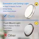 DLLT 2Pack Flush Mount LED Ceiling Light: 13 Inch 5CCT (3000K-6000K) & Dimmable Ceiling Light Fixtures for Bedroom Hallway - 24W Modern Brushed Nickel Super Bright Kitchen Lighting Fixtures Ceiling