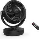 JRD Fans for Bedroom, 90 Oscillating Air Circulator Fan, 13 Inch Quiet Table Fan with Remote, 120 Adjustable Tilt, 3 Speeds, 7H Timer, Powerful Desk Fan for Whole Room Home Office Living Room (Black)