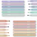 12pcs Aesthetic Cute Pastel Highlighters and Pens - No Bleed Assorted Colors for School & Office Journal DIY Home (happy)