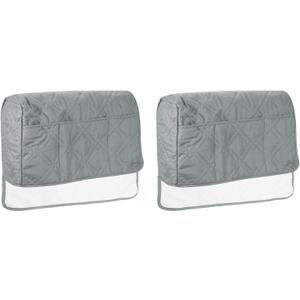 uxcell 2 Pack Sofa Armrest Organizer Non-Slip Armchair Caddy Waterproof Couch Armrest Cover with Side Pocket for Magazines TV Remote, Light Grey