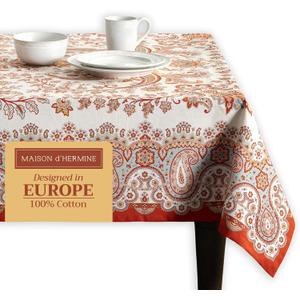 Maison d' Hermine Table Cloth Rectangle Table 100% Cotton 70 x 108 Inches Fall Tablecloth Reusable Everyday Use for Thanksgiving Christmas Decorations Dining Farmhouse Party (Cachemire)