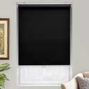 AOSKY Cordless Roller Shades Blackout Blinds for Windows Room Darkening Rolled Up Shades with Spring System, UV Protection Window Shades Door Blinds for Home and Office (28.5" W x 72" H, Black)